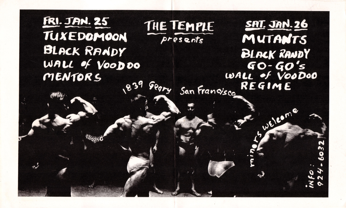 tuxedomoon black randy wall of voodoo mentors mutants go-go's regime 1839 geary the temple